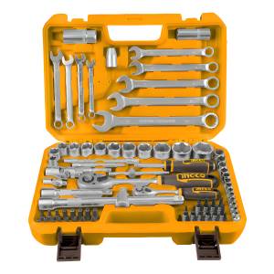 Juego De Dados Puntas Llaves 82 Pzs 1/4 1/2 Ingco Hkts42802