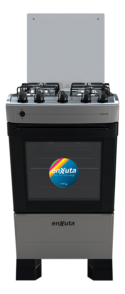 Cocina A Gas 4 Hornallas Enxuta Cenx27542t Grill Electrico Color Titanium