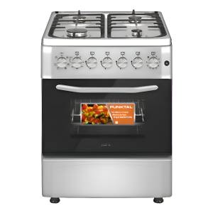 Cocina Punktal Combinada 4 Hornallas Pk-1970 Tk Color Gris