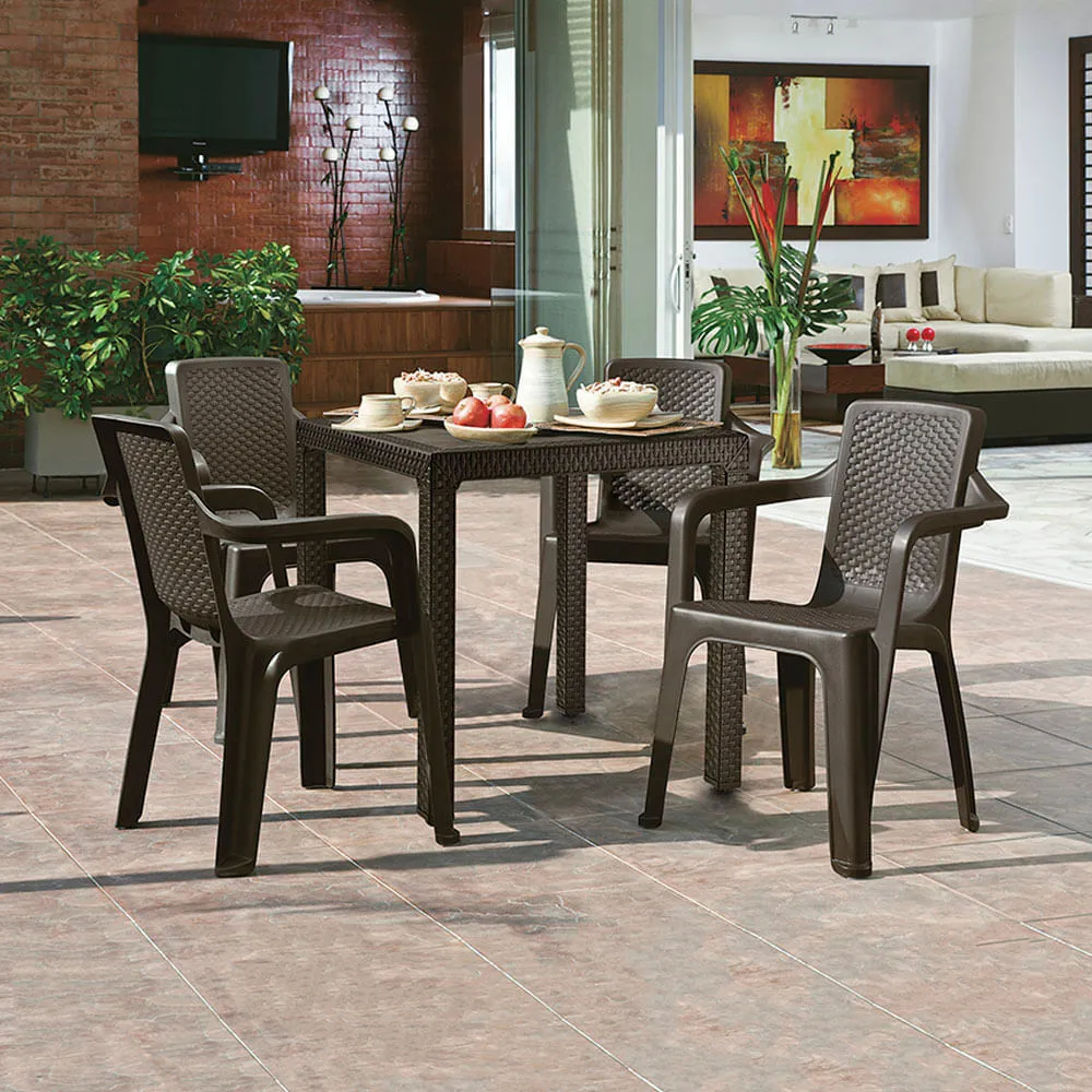 Silla Rimax Eterna Con Brazos Wengue Color Marrón Liso - Imagen 8