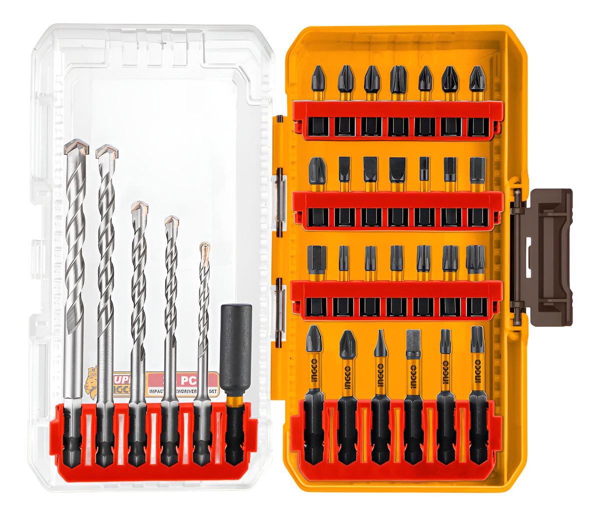 Set X33 Pcs Mechas Mamposteria Puntas Ingco Akdl11303