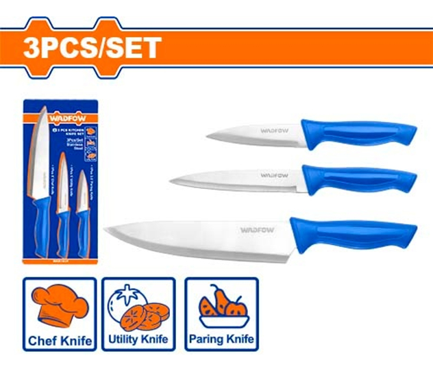 Set X 3 Cuchillos De Cocina Acero Inox Wadfow Wkk1k31 - Imagen 2