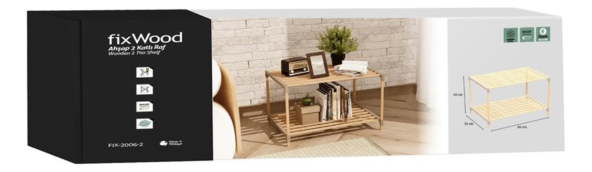 Estanteria Mesita 2 Niveles 45x33x66cm Madera - Imagen 4