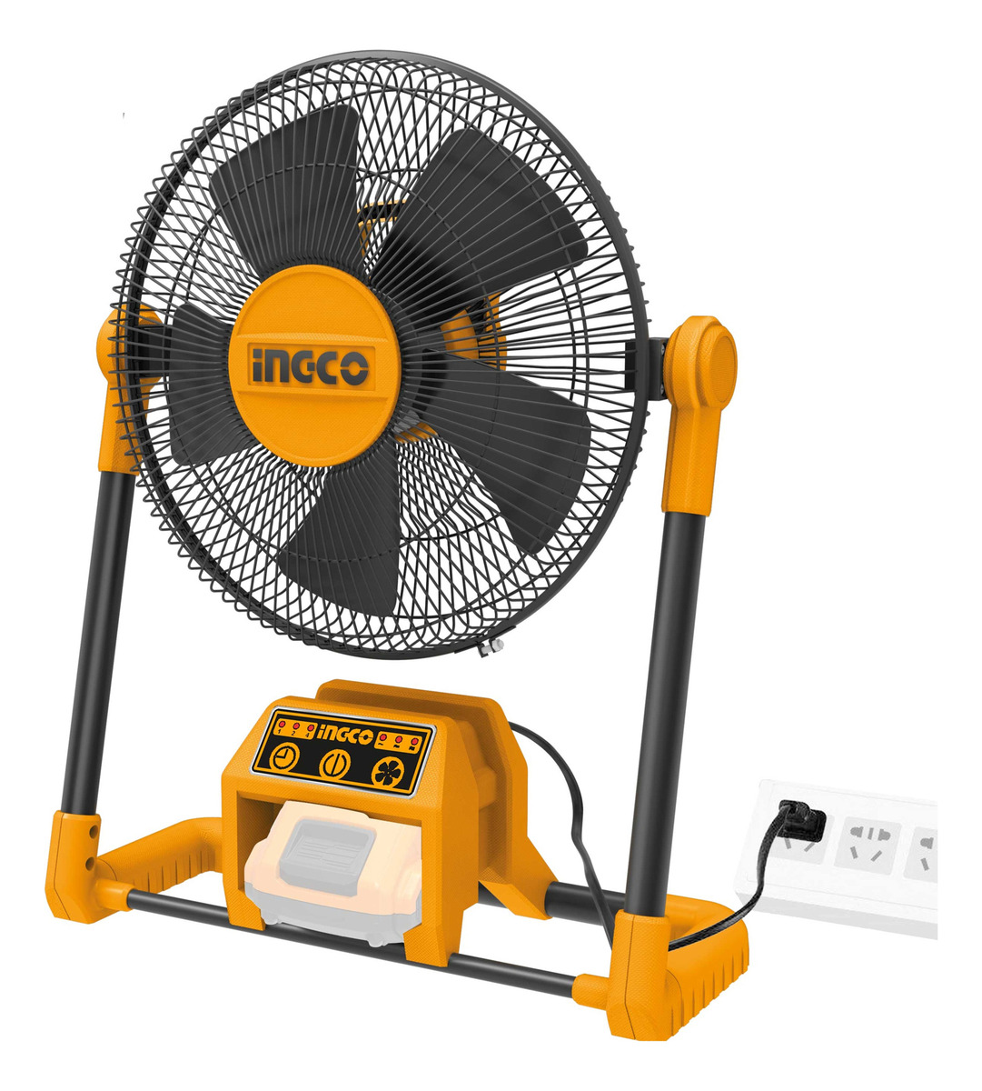 Ventilador O 30cm A Bateria Litio 20v Y 220v Ingco Cfali2001
