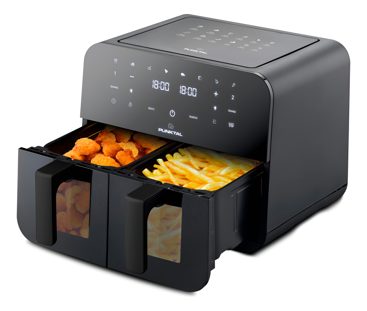 Freidora Sin Aceite Doble 4,5+45 Lts Digital Pk-909