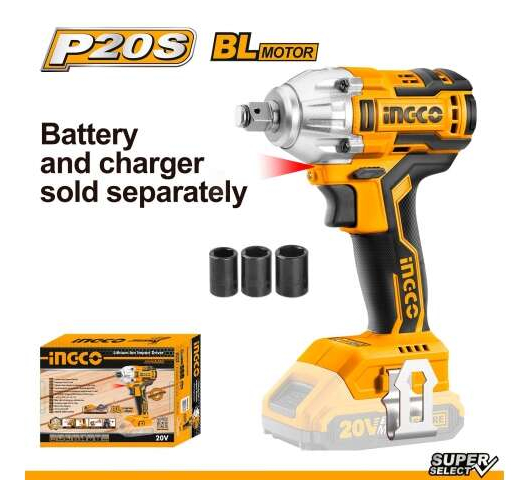 Llave De Impacto Ingco 1/2 PuLG P20s Sin Bateria Sin Cargado - Imagen 2