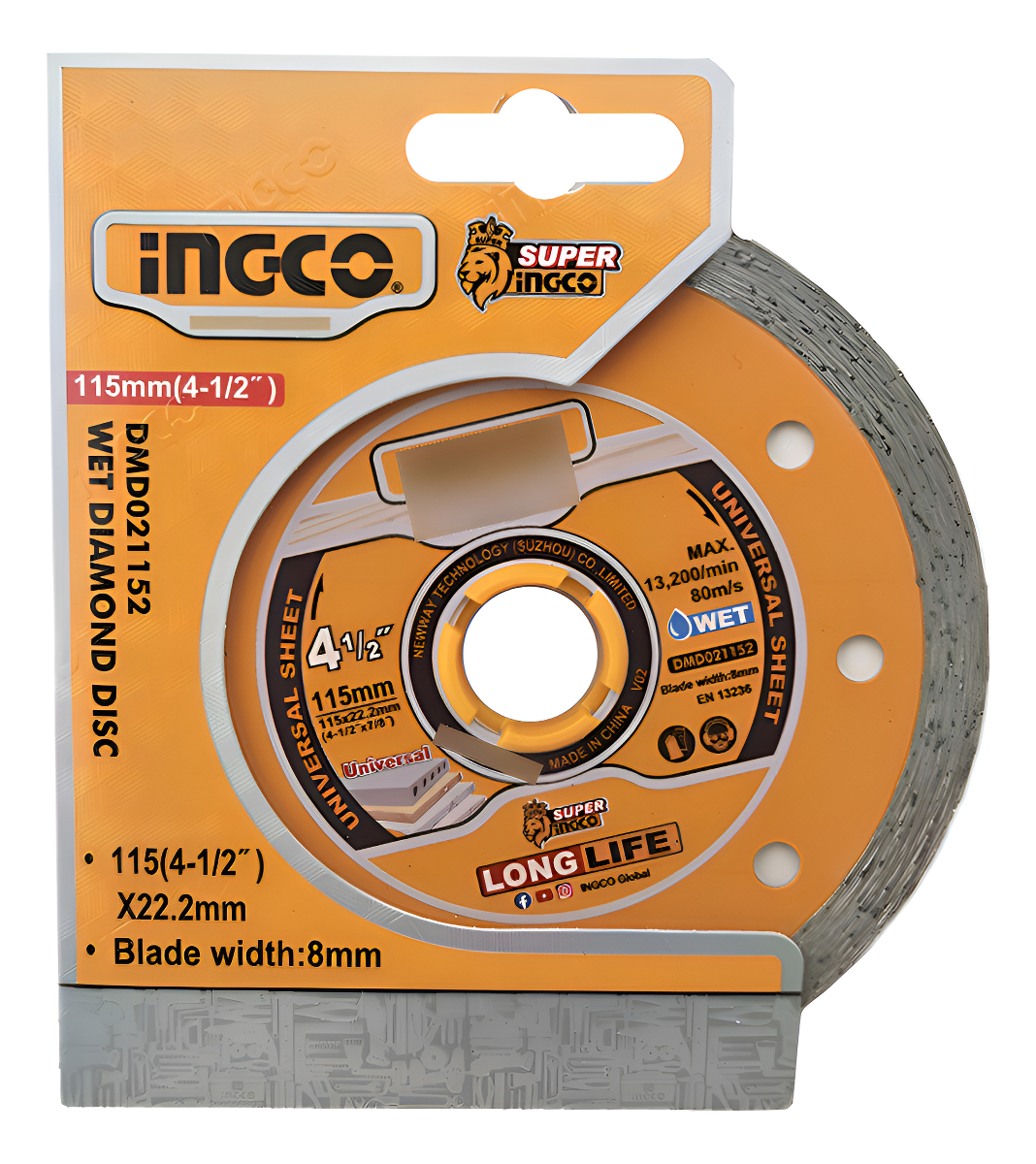 Disco Continuo Corte Humedo 4 1/2 115mm Ingco Dmd021152