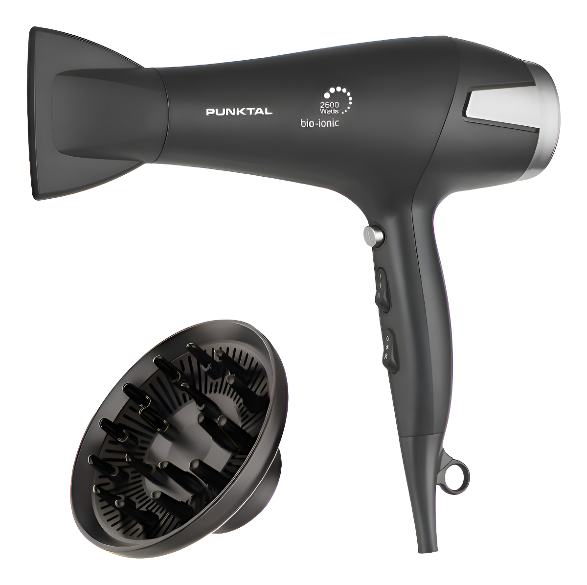 Secador De Pelo Punktal Pk-2500 Ion Con Difusor 2500w 3 Nive