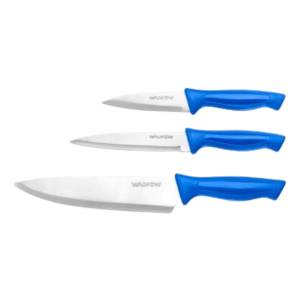 Set X 3 Cuchillos De Cocina Acero Inox Wadfow Wkk1k31