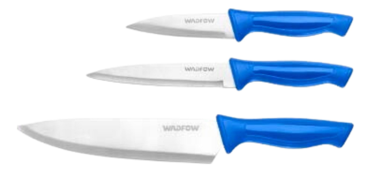 Set X 3 Cuchillos De Cocina Acero Inox Wadfow Wkk1k31