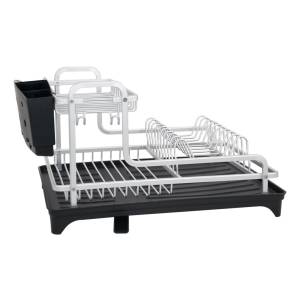 Escurridor 2 Niveles Aluminio Bandeja Cubiertero Negro