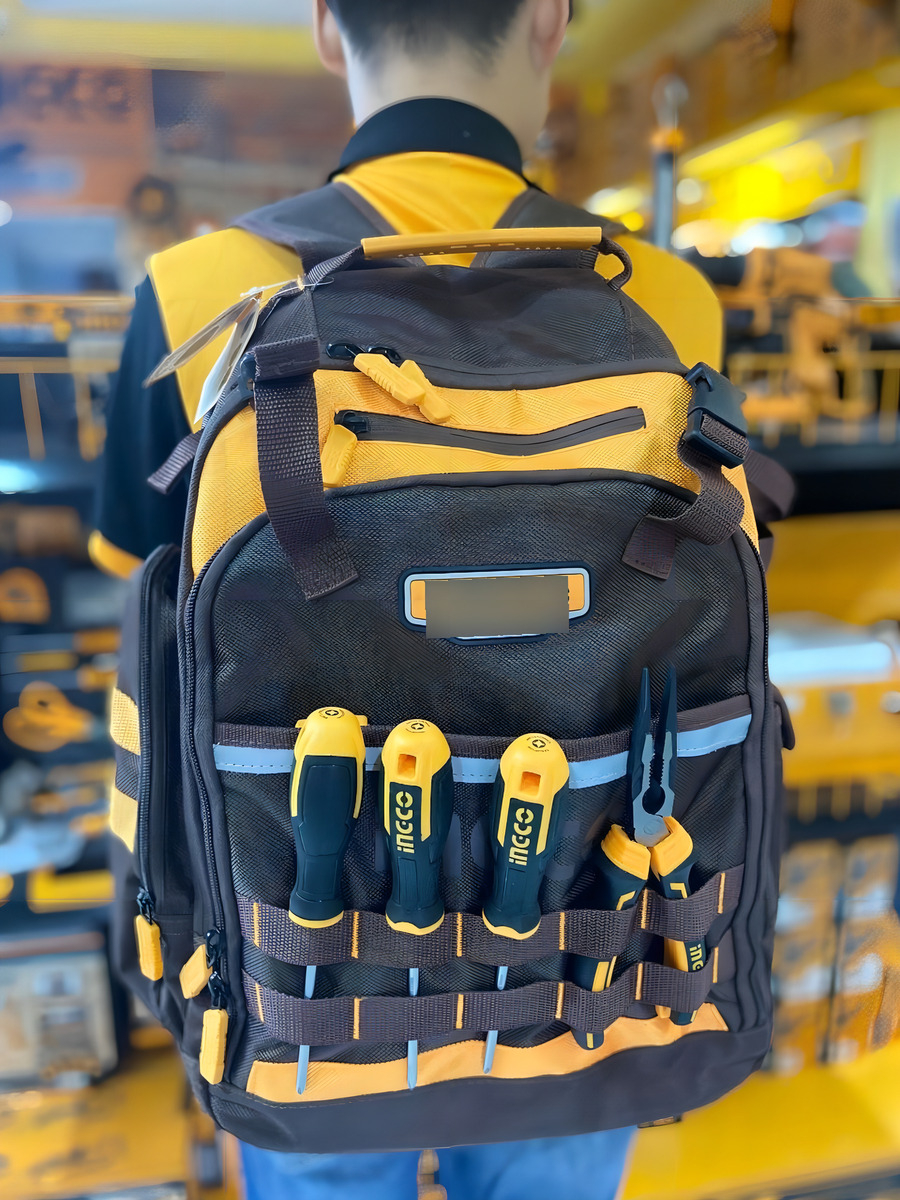 Mochila Para Herramientas Reforzada Ingco Hbp01028 Color Mar - Imagen 6