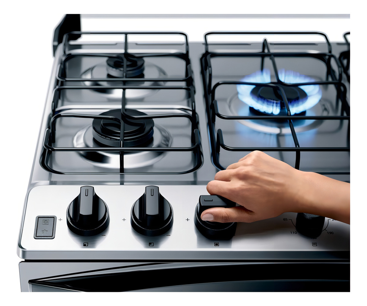 Cocina Whirlpool 5 Hornallas Inox Encendido Luz Doble Horno - Imagen 4