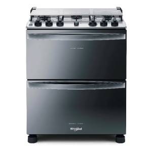 Cocina Whirlpool 5 Hornallas Inox Encendido Luz Doble Horno