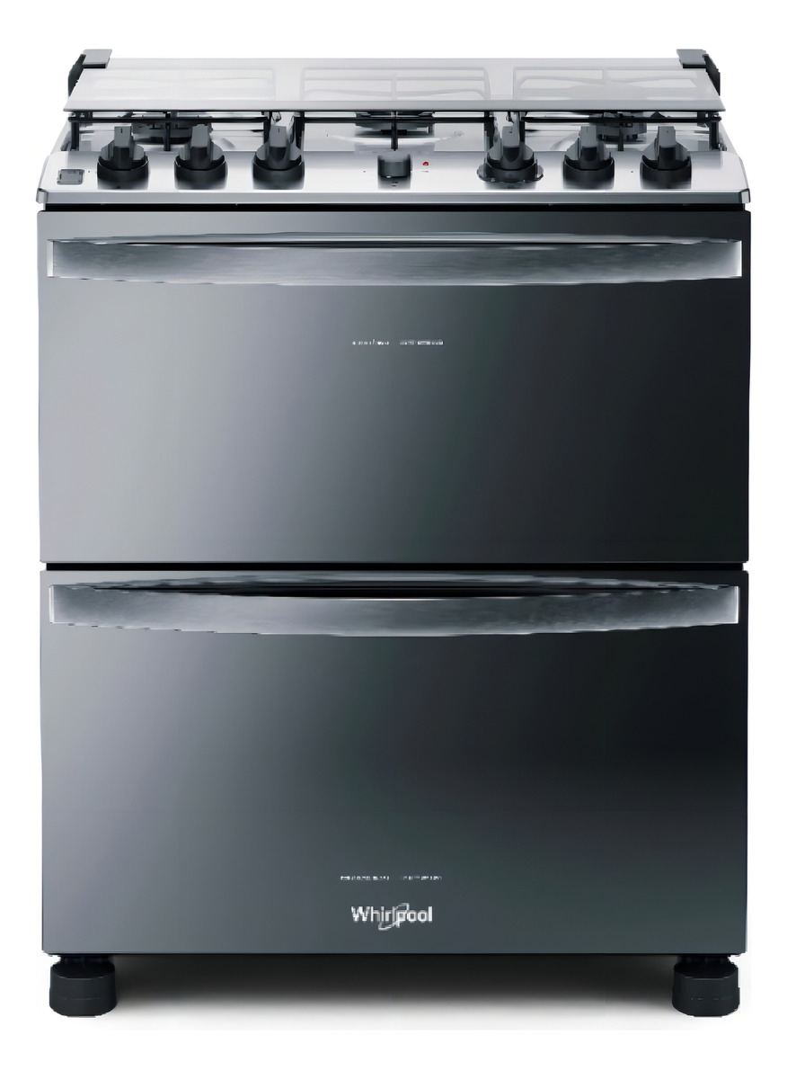 Cocina Whirlpool 5 Hornallas Inox Encendido Luz Doble Horno