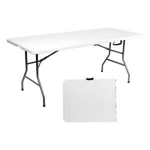 Mesa De Exterior Swiss Armor Plegable De Plástico/acero Color Blanco