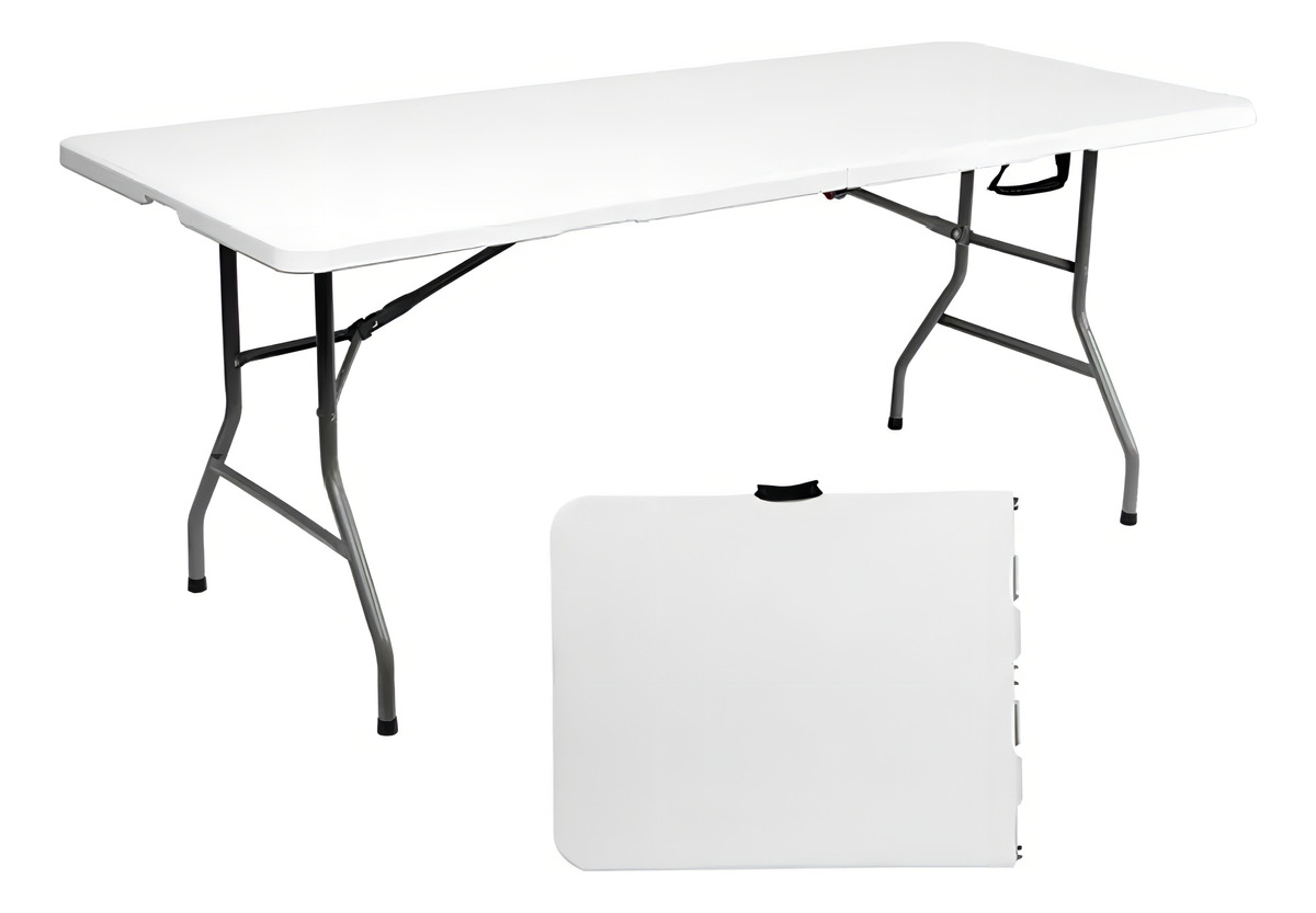 Mesa De Exterior Swiss Armor Plegable De Plástico/acero Color Blanco