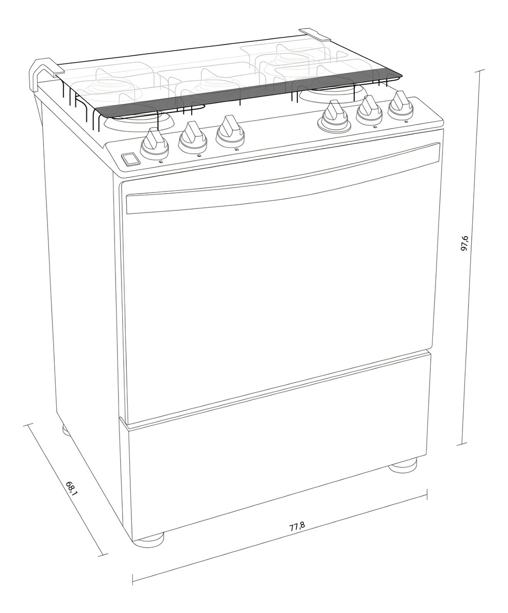 Cocina Whirlpool 5 Hornallas Inox Encendido Luz Doble Horno - Imagen 5