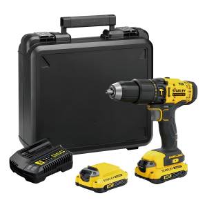 Taladro Percutor Atornillador Scd711c2k Stanley 2 Baterias Color Amarillo Frecuencia 50