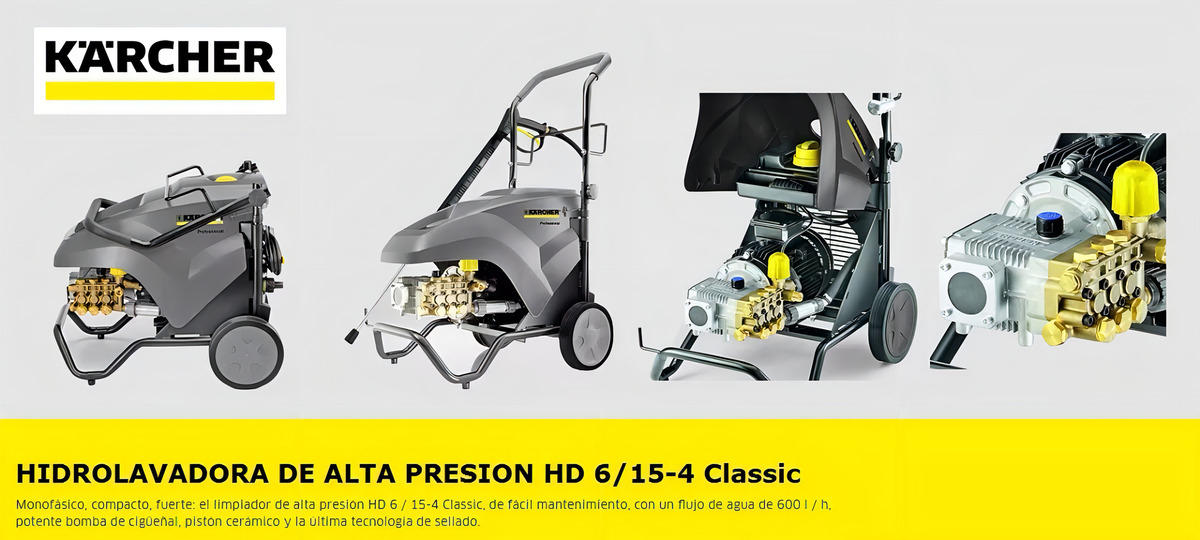Hidrolavadora Eléctrica Kärcher Professional Hd 6/15-4 Classic 13673060 Gris De 3.4kw Con 190bar De Presión Máxima - 50hz - Imagen 2