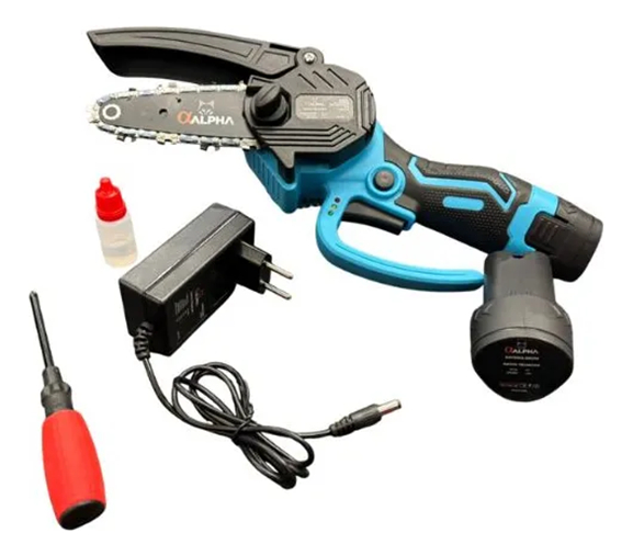 Mini Motosierra 12v Alpha Pro 2 Baterias Cargador Msc64 - Imagen 2