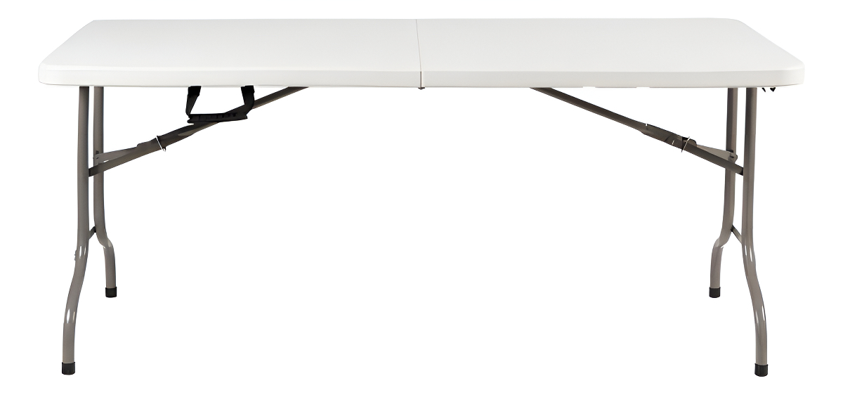 Mesa Plegable De Plástico Portátil 1.80m De Portafolio Color Blanco - Imagen 2