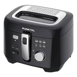 Freidora Punktal De Aceite 1800w 2.5l Termostato Ajustable Color Acero Inoxidable
