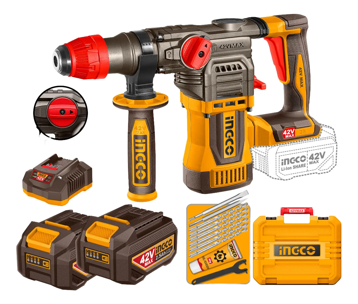 Rotomartillo 42v 28mm 1-1/8 4.5j Acc Ingco Crhli422882