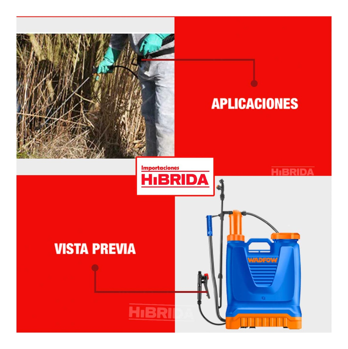 Mochila Pulverizador Fumigador 16 Litros Wadfow Wks1516 Color Azul - Imagen 2