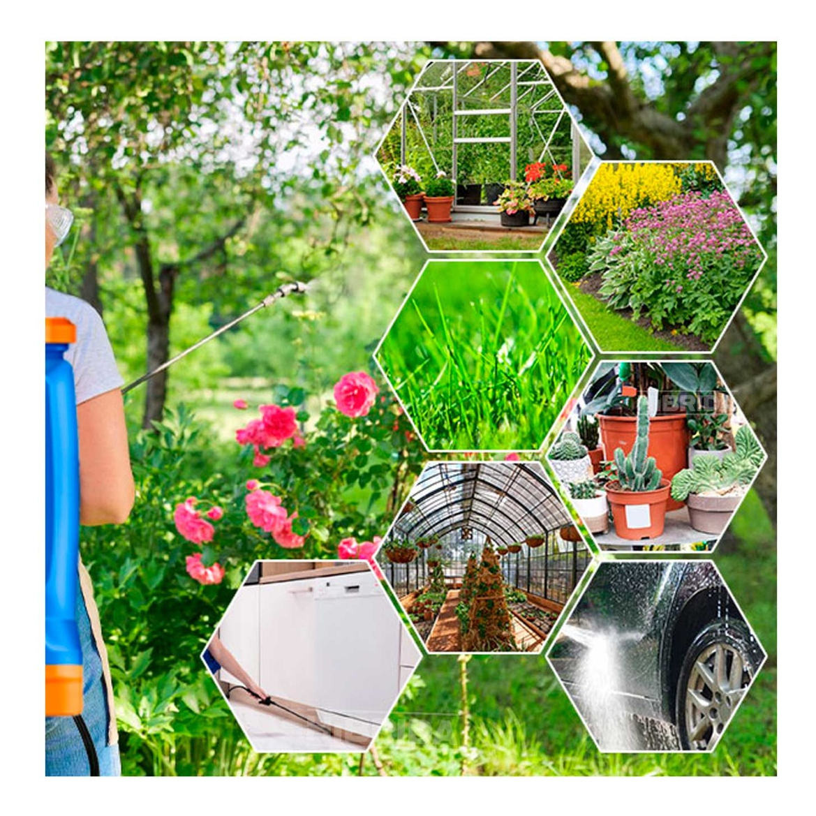 Mochila Pulverizador Fumigador 16 Litros Wadfow Wks1516 Color Azul - Imagen 6