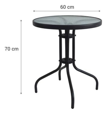 Mesa Redonda Negra Con Vidrio - Imagen 5