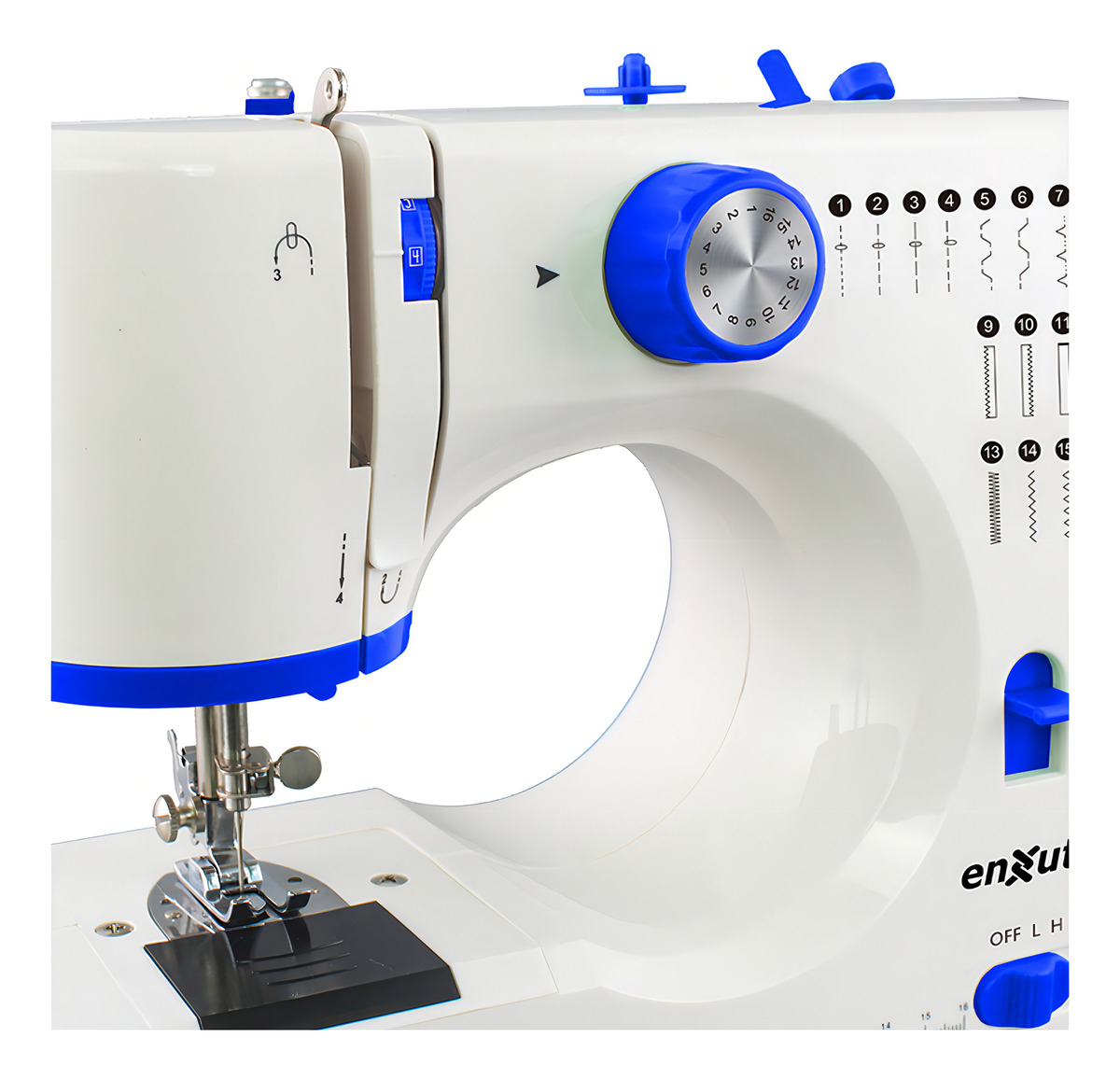 Máquina De Coser Enxuta Mcenx3716 16 Patrones De Puntada Amv Color Blanco - Imagen 2