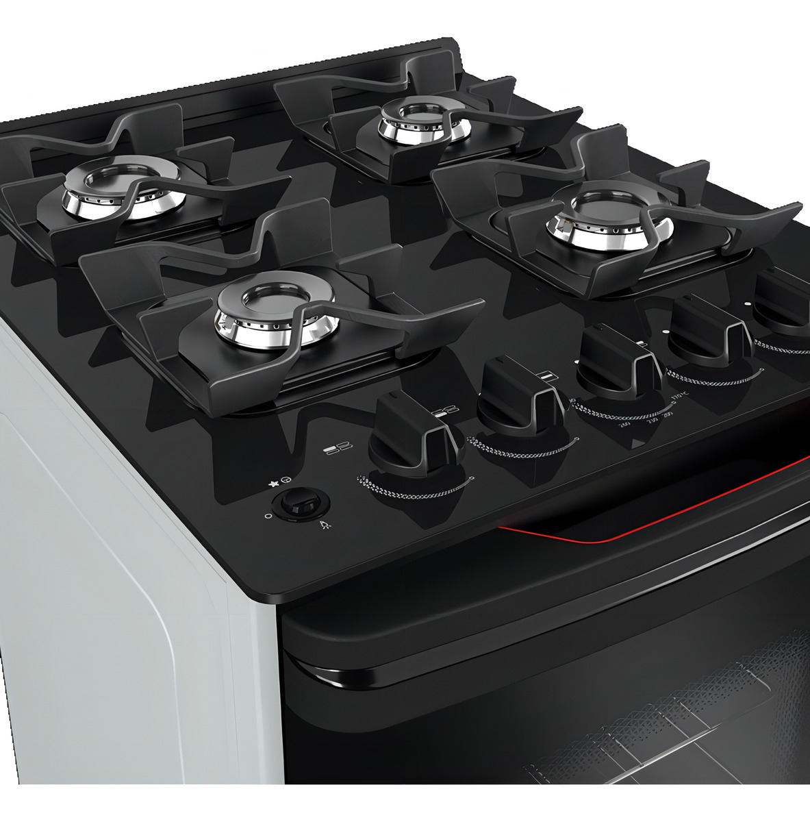 Cocina Supergas 4 Hornallas Blanca, Mesada De Vidrio, Hierro - Imagen 3