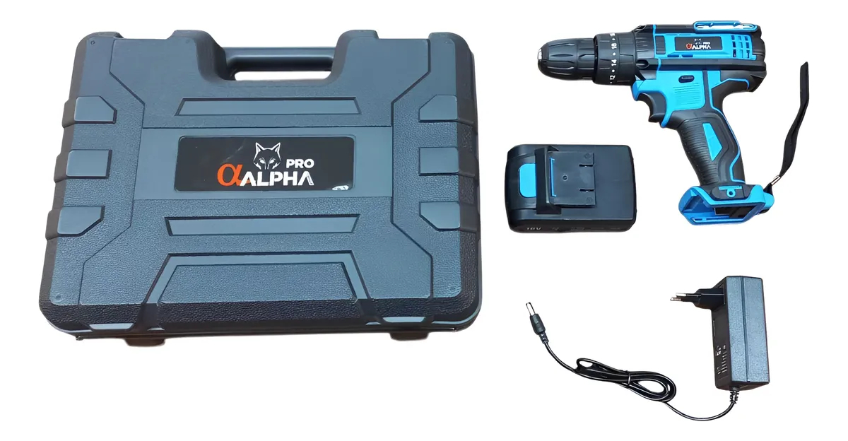 Taladro Atornillador Percutor Alpha Pro 20v Bateria Valija - Imagen 2