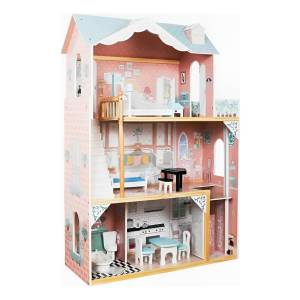 Casa De Muñecas En Madera Con Muebles