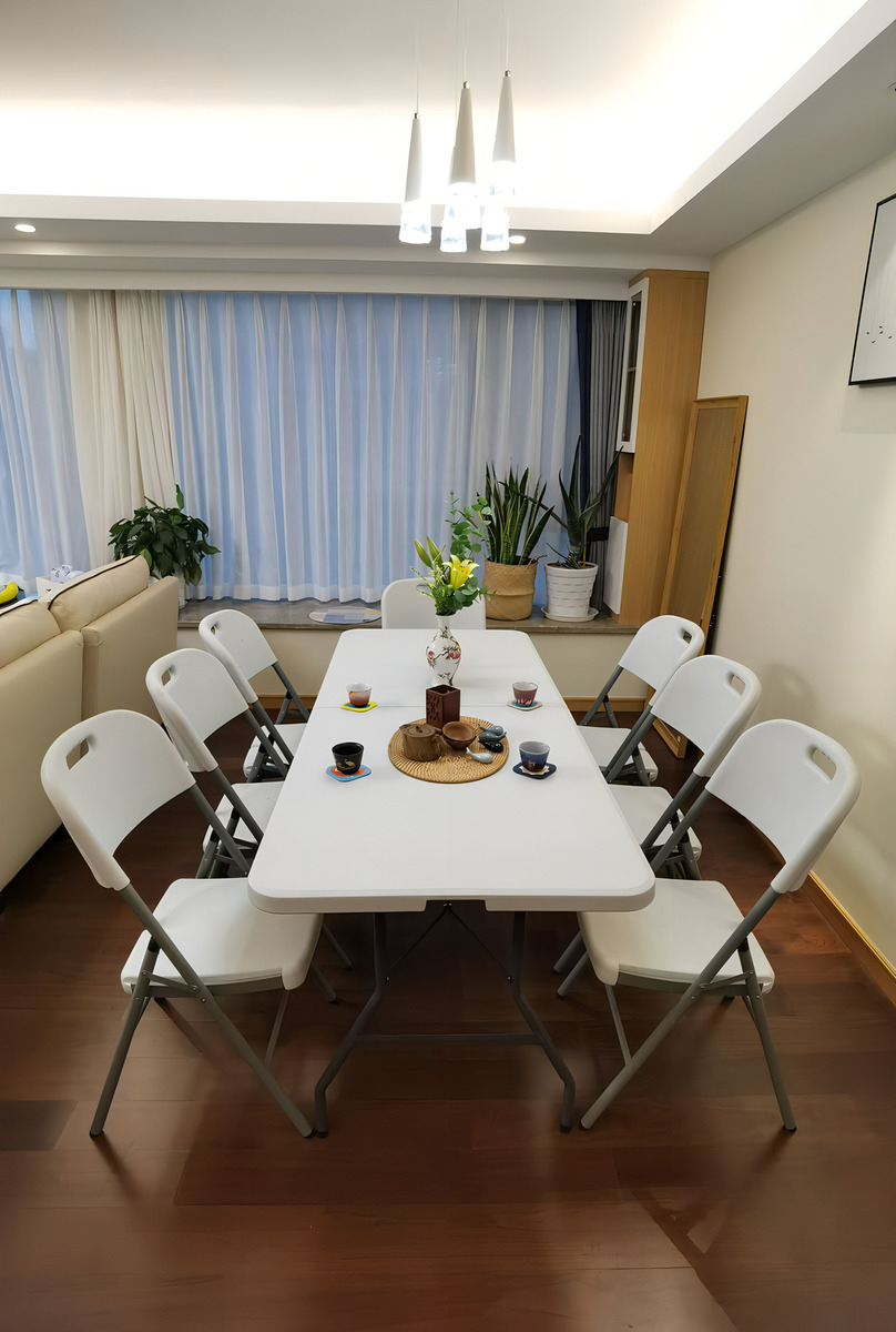 Mesa De Exterior Swiss Armor Plegable De Plástico/acero Color Blanco - Imagen 5