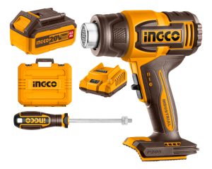 Pistola De Calor 550°c A Bateria 20v 4ah Ingco Hgli20065