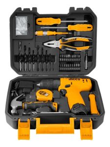 Kit Atornillador 12v + Accesorios 81 Pzas Ingco Hkthp10 Color Amarillo Frecuencia 50 Hz / 60hz