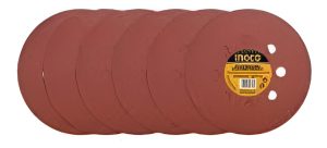 Set 6 Lijas Disco Velcro 225mm Lijadora De Yeso Ingco Gran Color Bordó