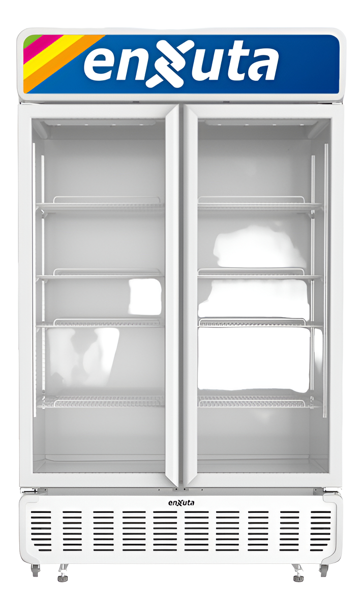 Enfriador Bebidas Con Cenefa Led 2 Puertas Exhibidor Enxuta