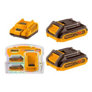 Set X2 Baterias 20v 2.0ah + 1 Cargador Ingco Fbcpk2212