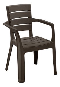 Silla De Jardin Apilable Con Apoyabrazos Rimax Baru Marron M