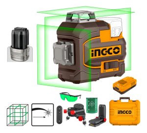 Nivel Laser 360 3d Verde + Bateria 35mts Ingco Hll301201 *ub