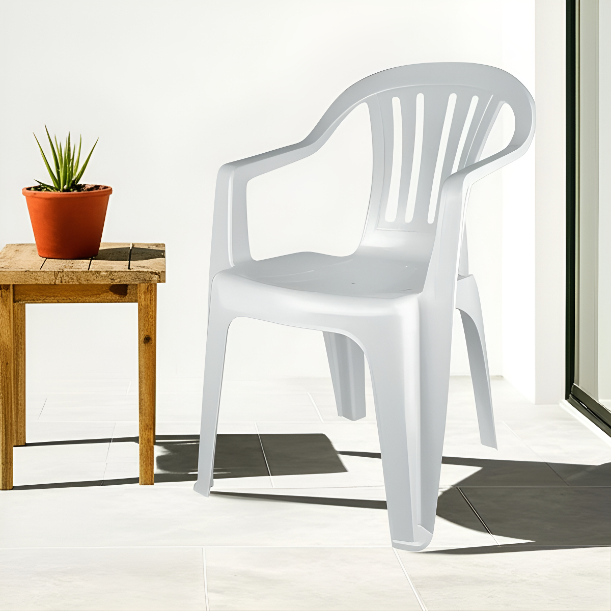 Silla De Plástico Blanca Bela Vista 182kg 15151101 Mor