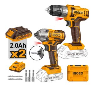 Set Atornillador Impacto Y Atornillador 10mm Ingco C Color Amarillo