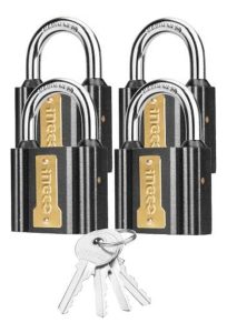Set X 4 Candado Llaves Iguales 38mm Ingco Diplk4382 Negro