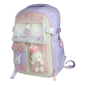 Mochila Escolar Kawaii Conejo Para Notebook