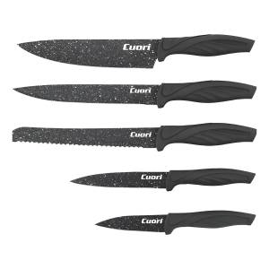 Set De Cuchillos Negros Cuori Tagli 6 Piezas