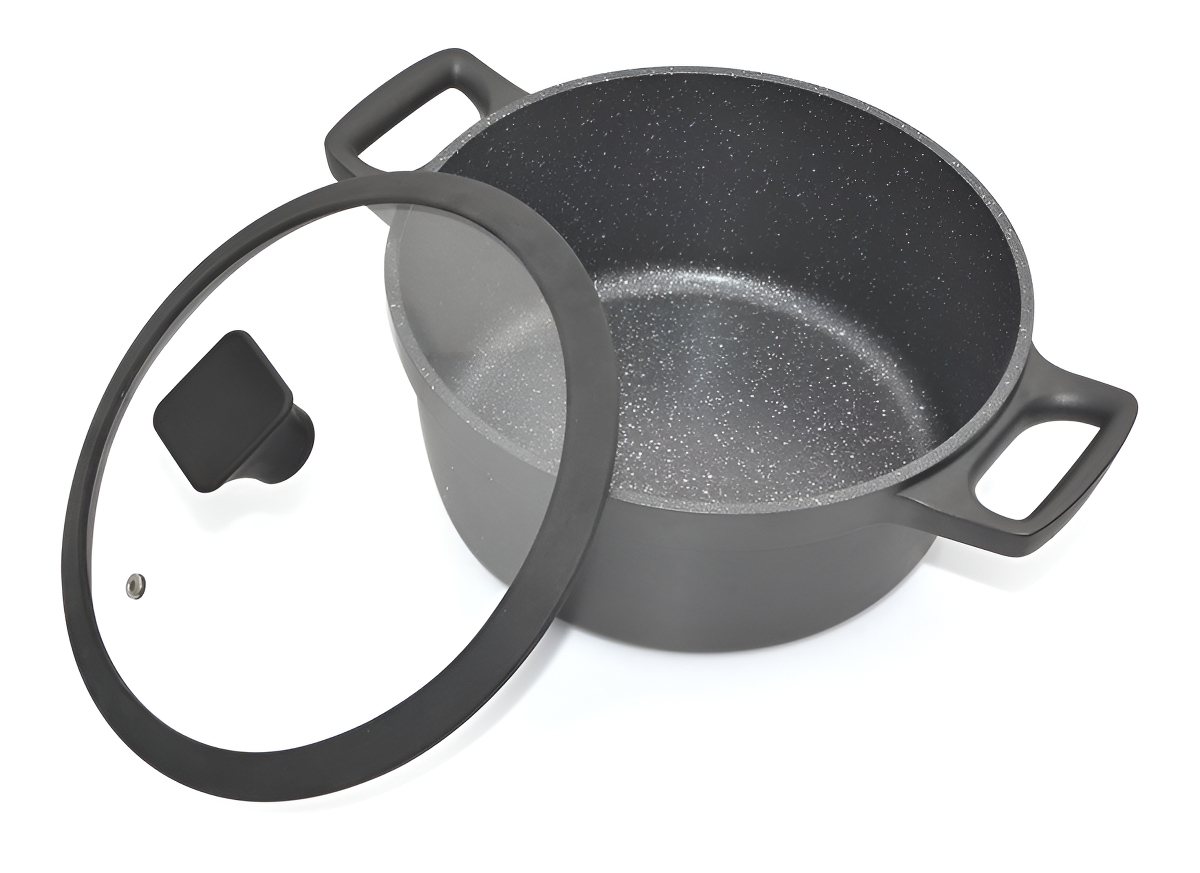 Cacerola Cuori 24cm Antiadhereente Negro 5l Aluminio Inducción - Imagen 2