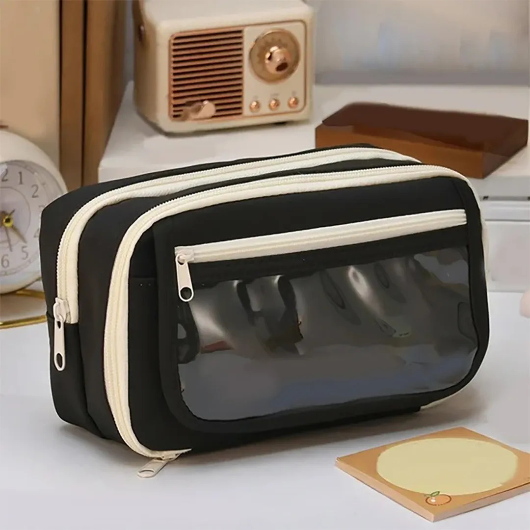 Cartuchera Organizador Escolar Grande Triple Cierre Bolsillo - Imagen 3